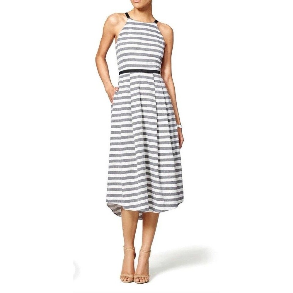 Hunter Bell Bella Maxi Dress Black And White Striped Size 6 EUC